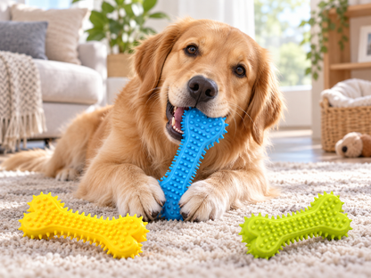 Textured Bone-Shaped Dog Chew Toy