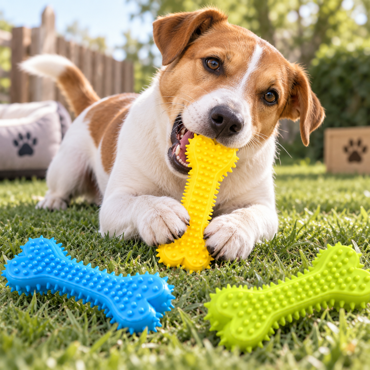Textured Bone-Shaped Dog Chew Toy