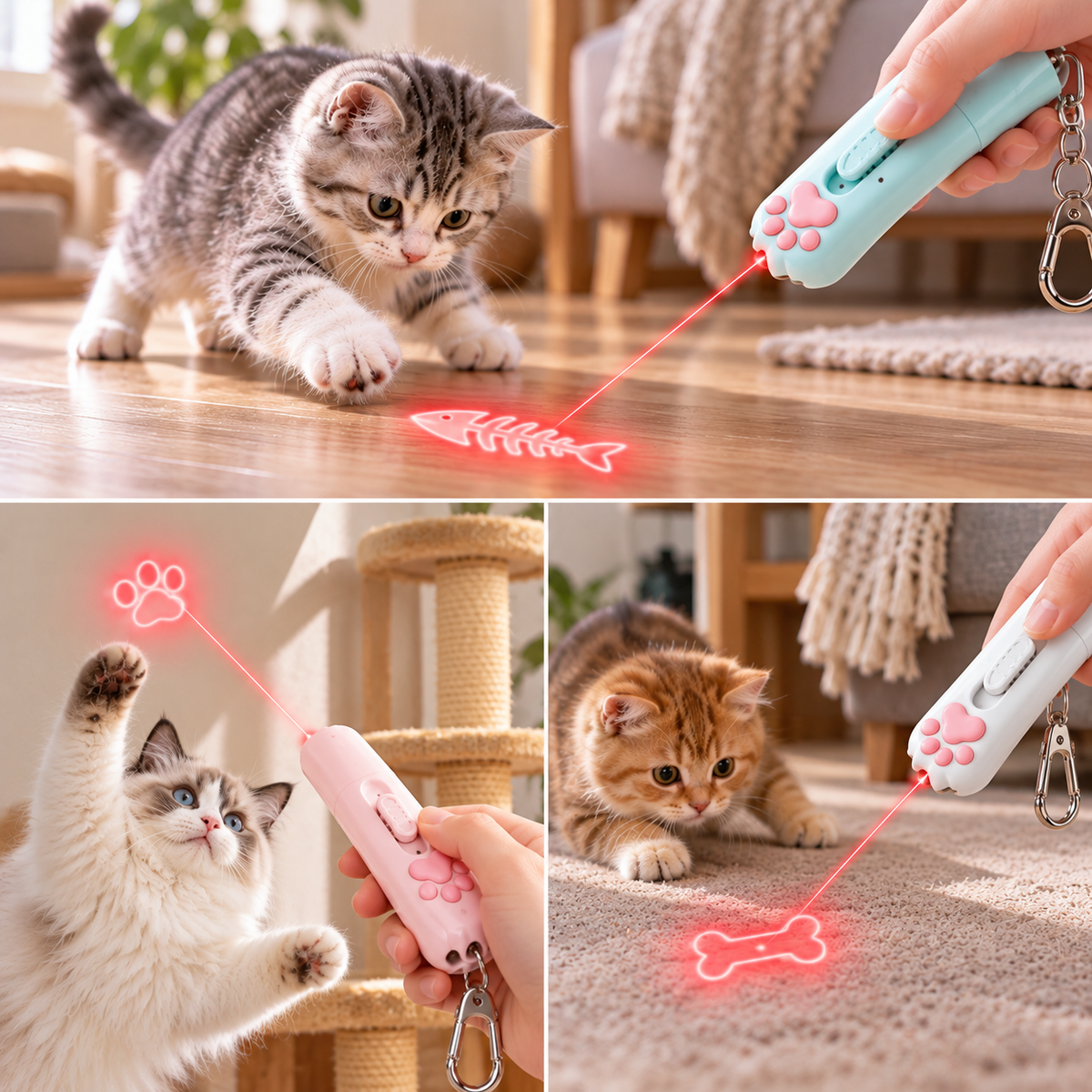 Multifunctional USB Rechargeable Pet Laser Toy