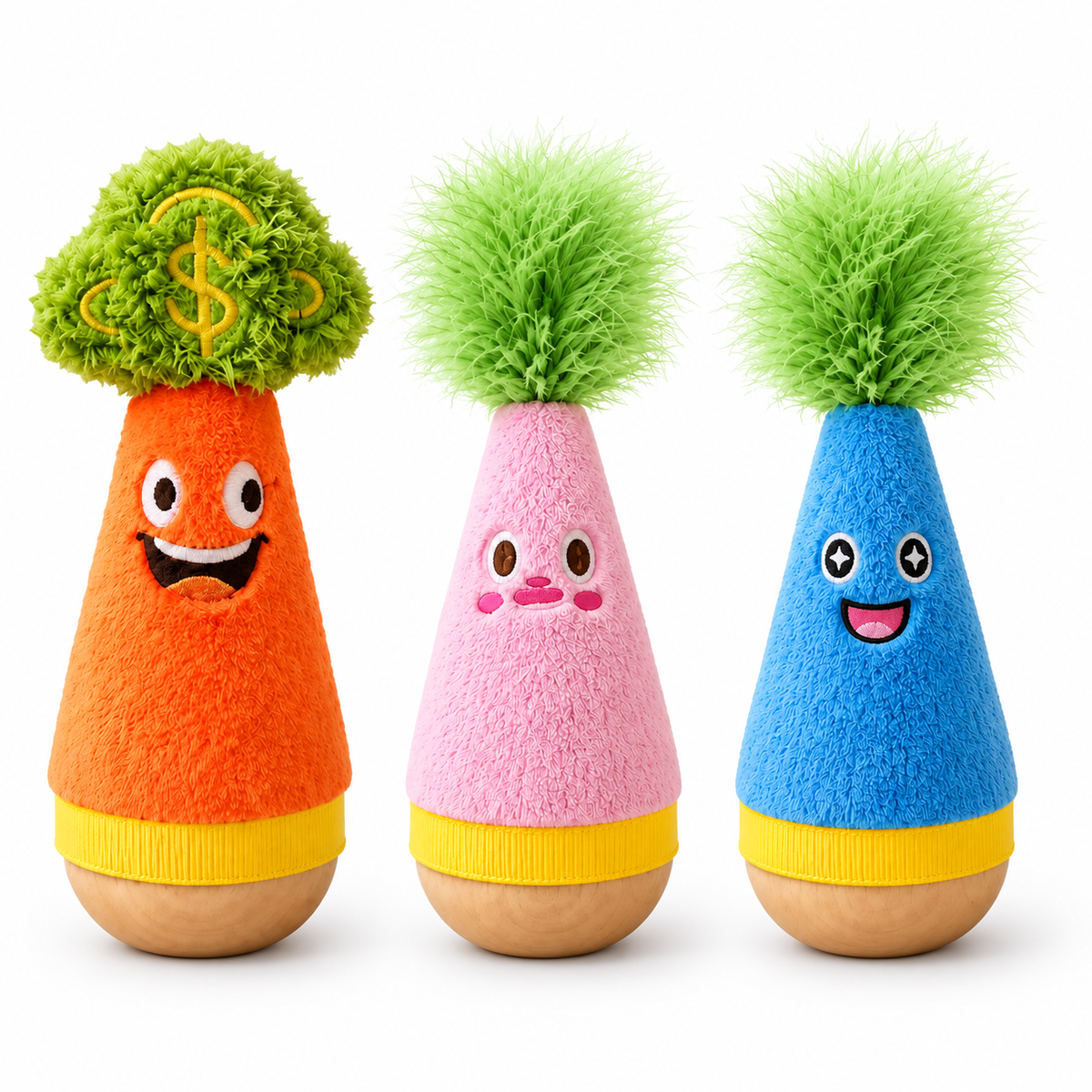 Interactive Wobble Pet Toy with Wooden Base